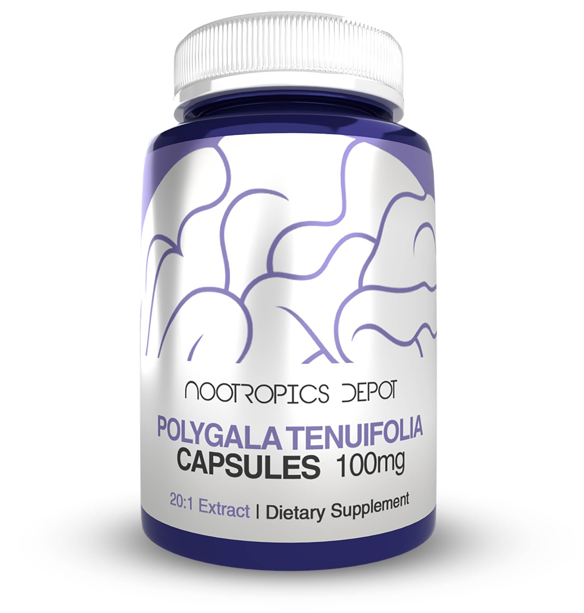 Nootropics Depot envase frontal mostrando 180 cápsulas y beneficio de apoyo cognitivo