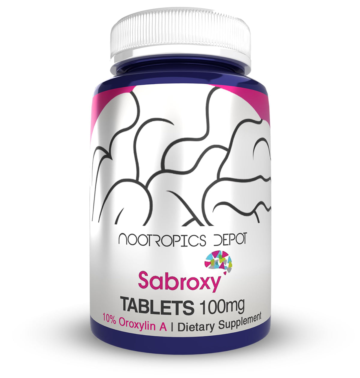 Nootropics Depot Sabroxy frente del empaque, presentación clara y confianza