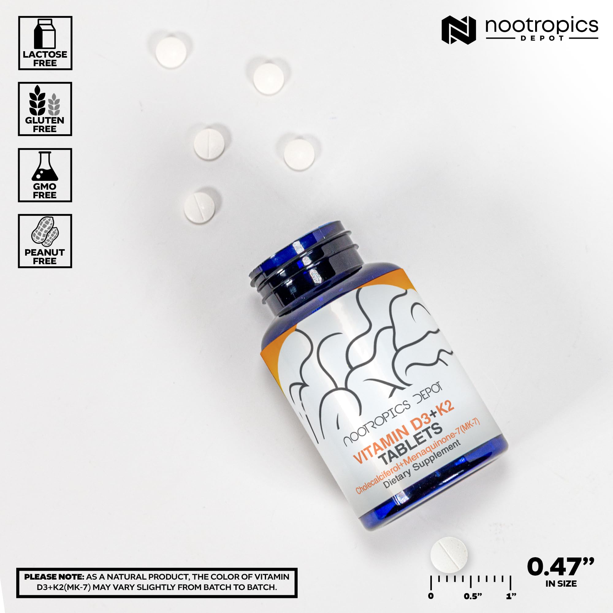 Nootropics Depot tableta en mano para comparar escala y facilidad