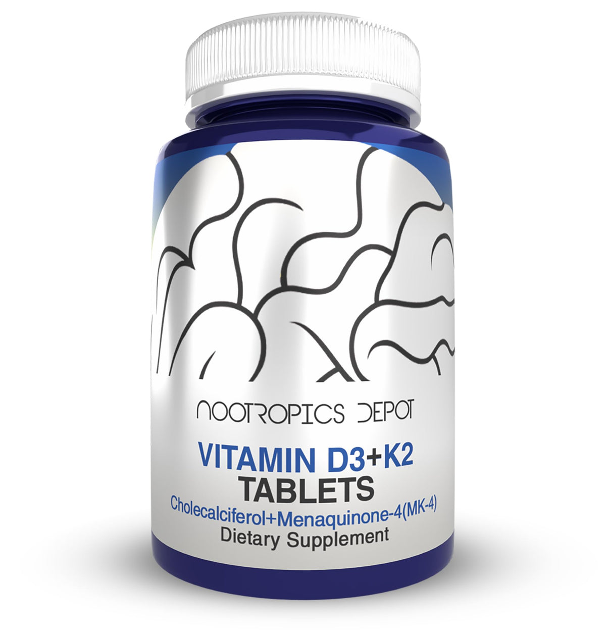 Nootropics Depot tarro frontal mostrando la etiqueta y beneficios principales