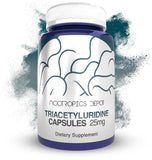 Nootropics Depot envase frontal de TAU 25 mg mostrando etiqueta y cantidad