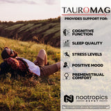 Nootropics Depot Tauromag detalle de cápsula abierta mostrando textura y pureza