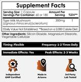 Nootropics Depot cápsulas Tiger Milk Mushroom detalle de cápsula, dosificación uniforme