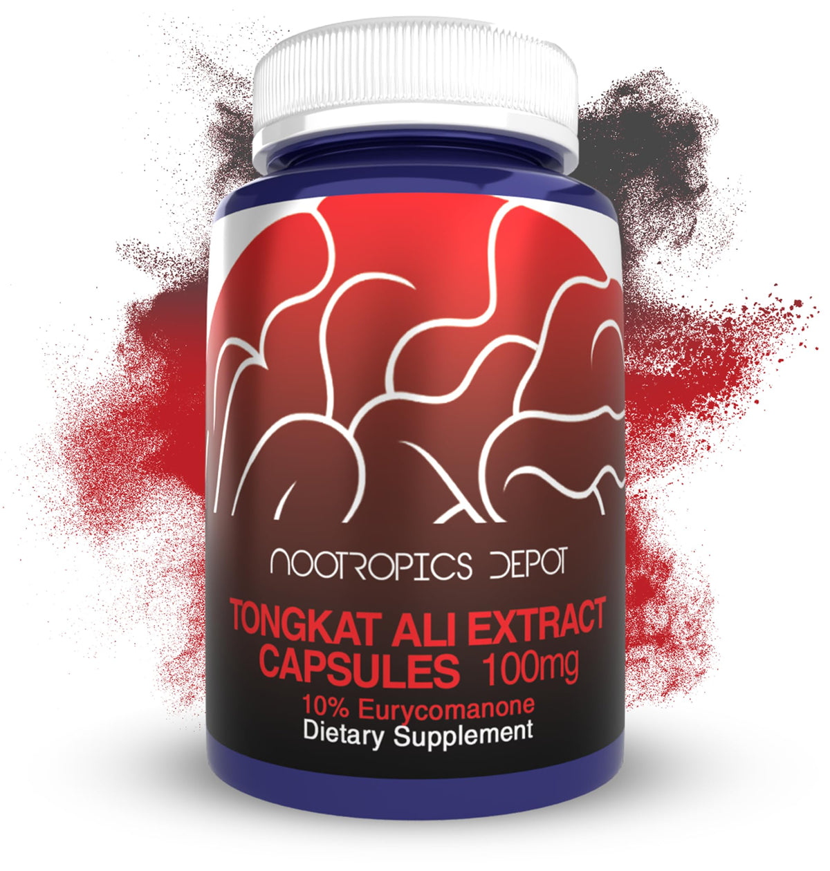 Nootropics Depot frasco frontal mostrando etiqueta clara y beneficios