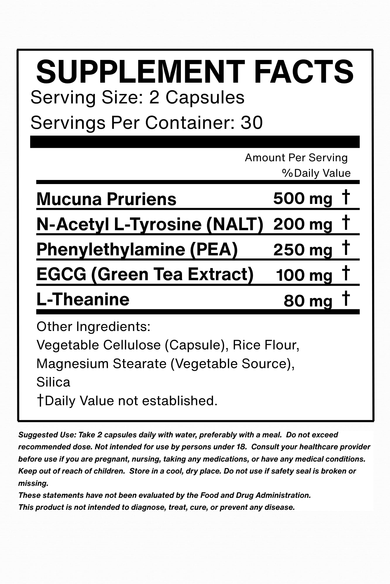 Noozi SUPPLEMENTS etiqueta con ingredientes y beneficios para confianza y transparencia