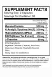 Noozi SUPPLEMENTS etiqueta con ingredientes y beneficios para confianza y transparencia