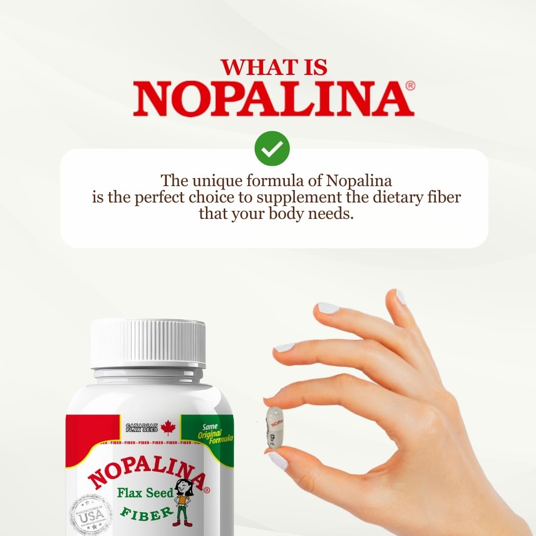 Nopalina etiqueta de ingredientes resaltando mezcla de seis fibras