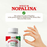 Nopalina etiqueta de ingredientes resaltando mezcla de seis fibras