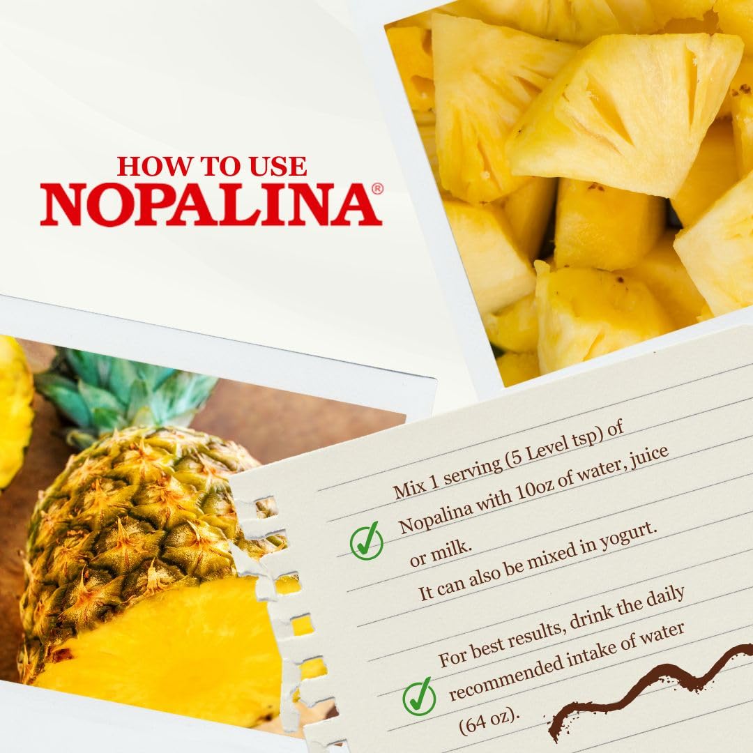 Nopalina ingredientes crudos: nopal y linaza, evidencia de origen natural