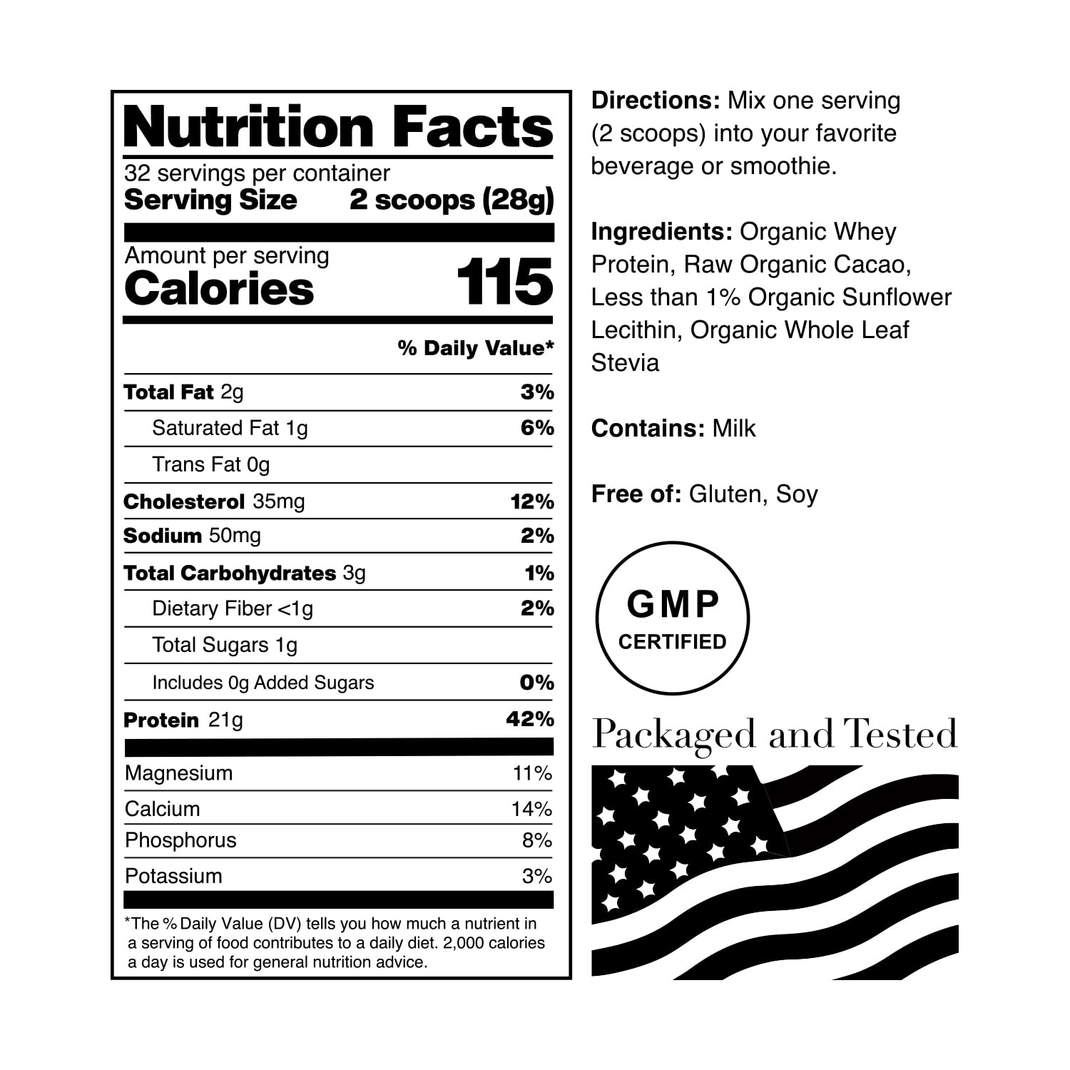 NorCal Organic polvo de chocolate textura fina que garantiza mezcla fácil
