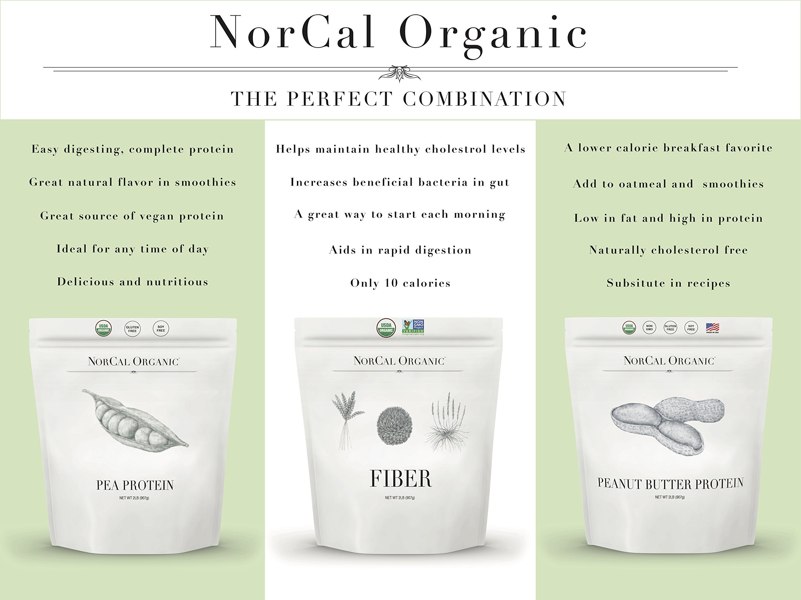 NorCal Organic polvo espolvoreado en avena para desayuno nutritivo
