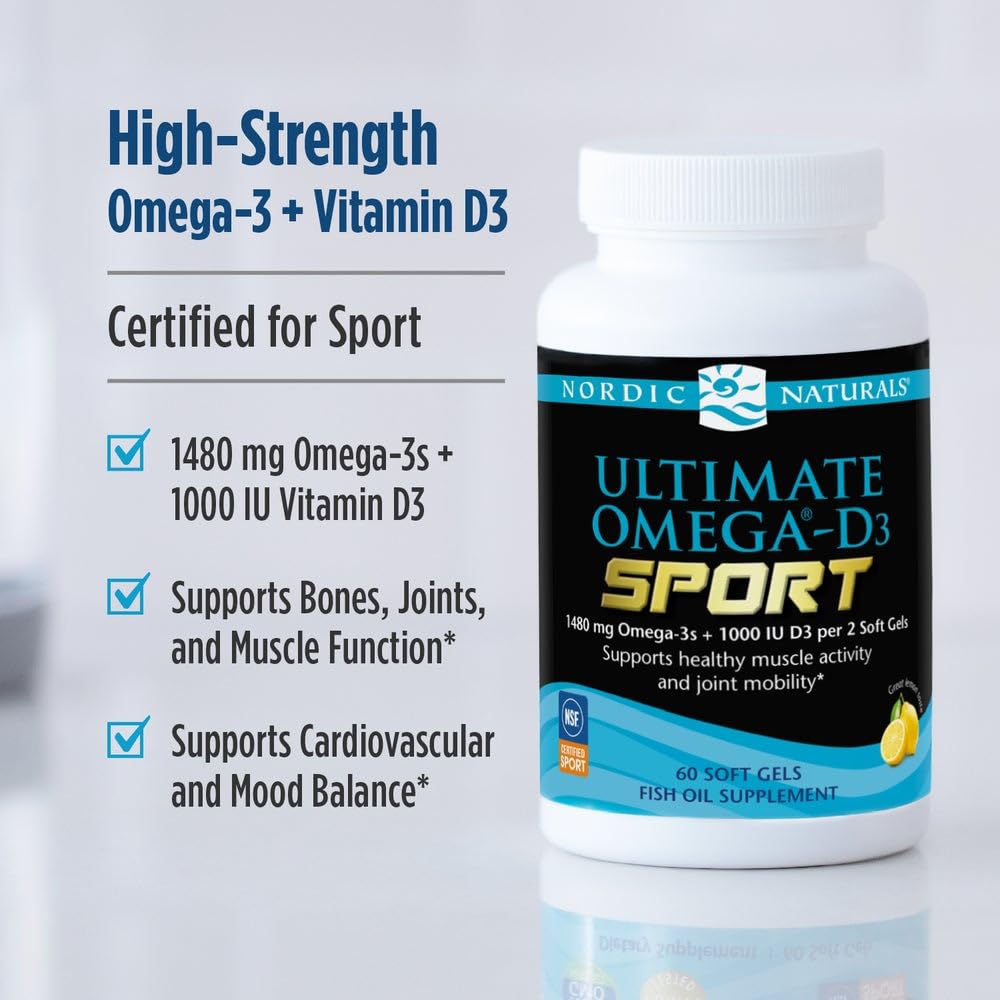 Nordic Naturals suplemento en uso durante entrenamiento, apoyo a resistencia