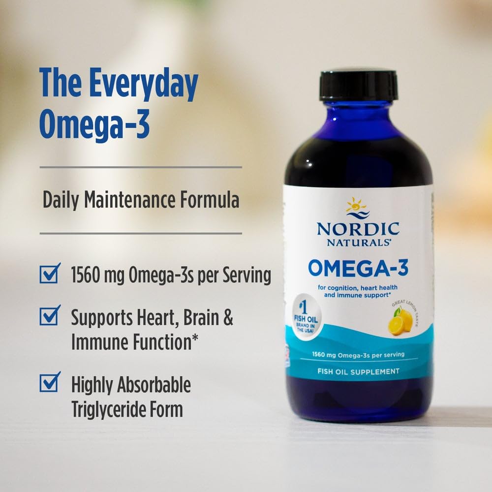 Aceite Nordic Naturals servido en una cucharada, muestra la porción y conveniencia