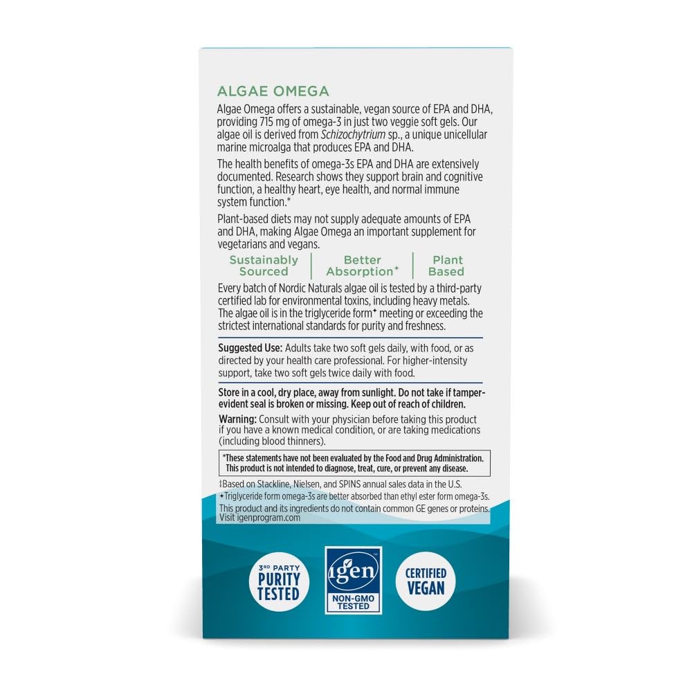 Nordic Naturals sello certificado vegano enfatizando opción sostenible