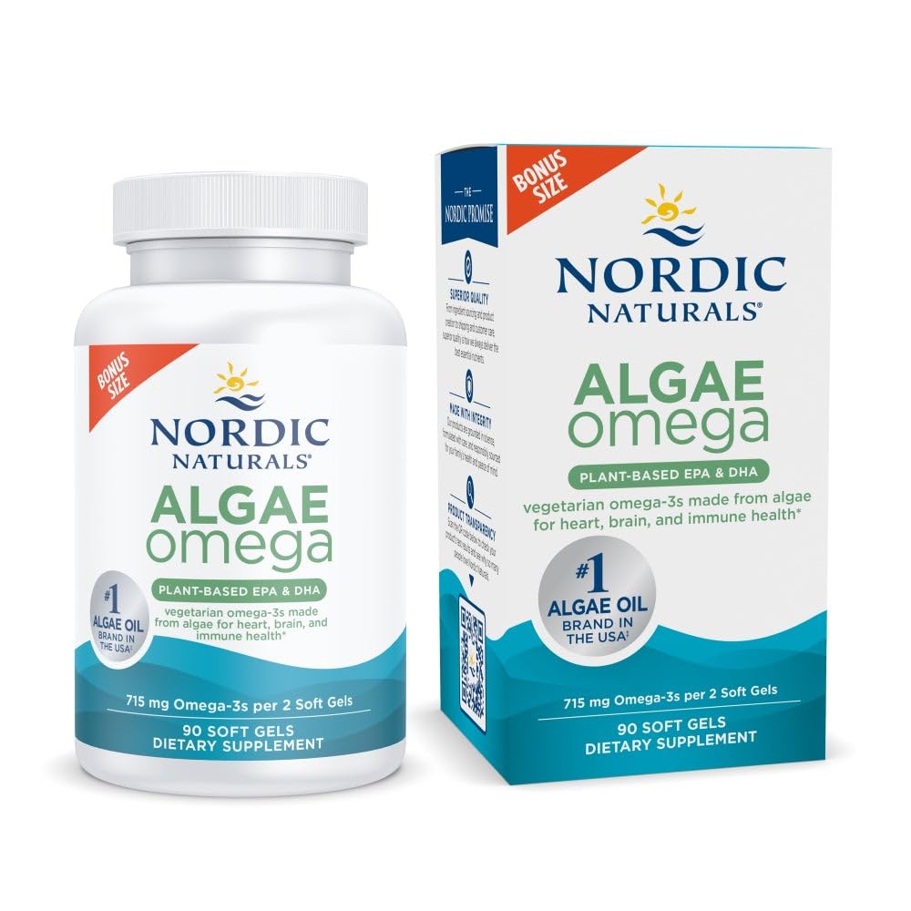 Nordic Naturals frasco delantero con diseño claro y beneficios visibles