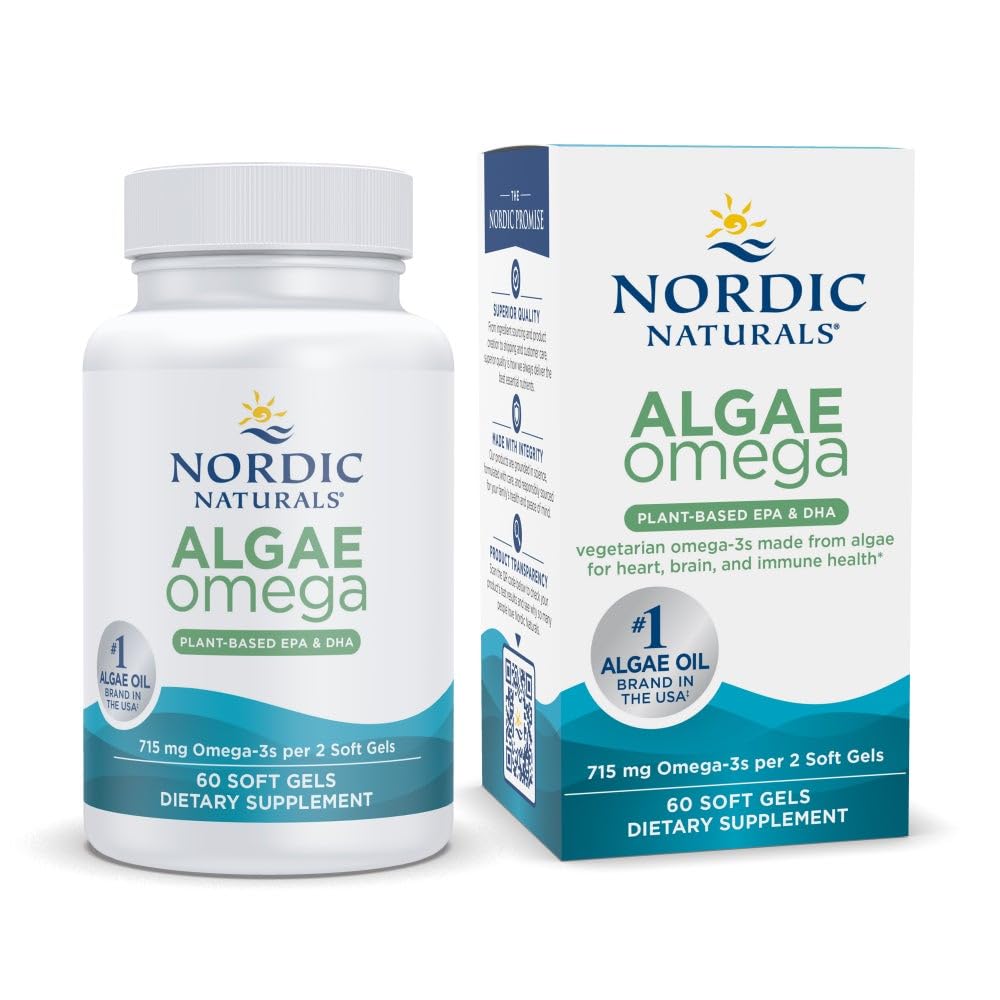 Nordic Naturals botella frontal mostrando etiqueta clara y beneficios