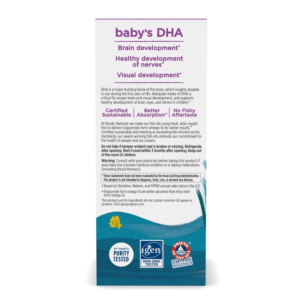 Nordic Naturals Baby’s DHA textura del aceite en gota que demuestra absorción suave