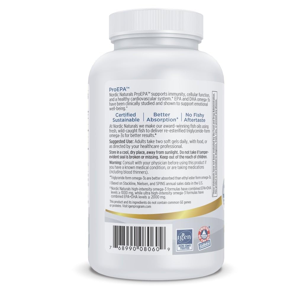Nordic Naturals cápsulas junto a rodaja de limón enfatizando sabor agradable