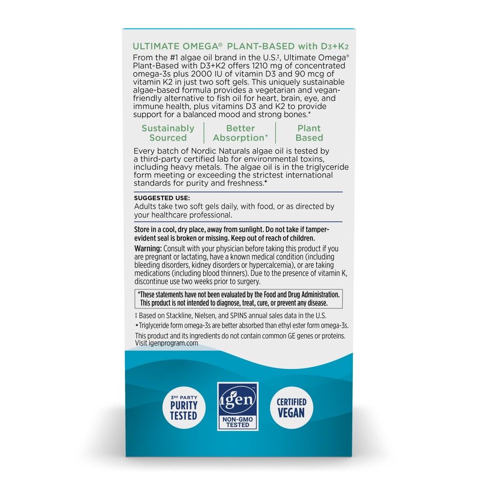 Nordic Naturals sello vegano y sostenible destacando certificación