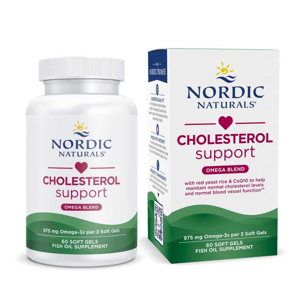 Nordic Naturals envase frontal de Cholesterol Support con beneficio de apoyo al colesterol