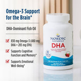 Nordic Naturals aceite DHA textura brillante que sugiere pureza y absorción