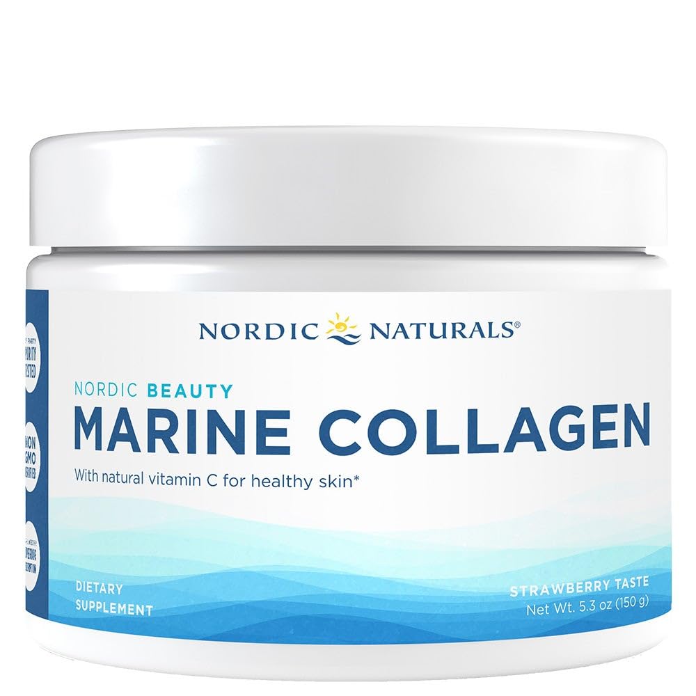 Nordic Naturals envase frente mostrando el diseño y beneficio de colágeno