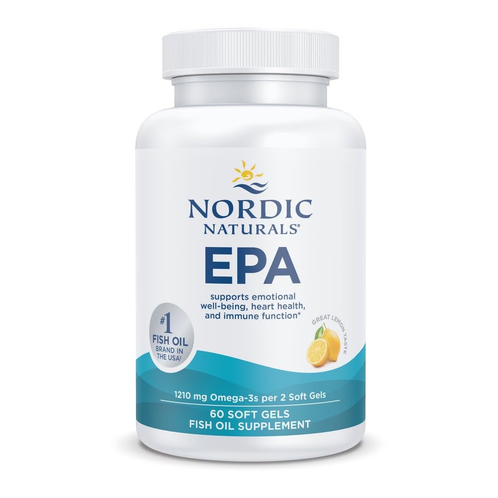 Nordic Naturals frasco frontal EPA limón mostrando diseño y cantidad