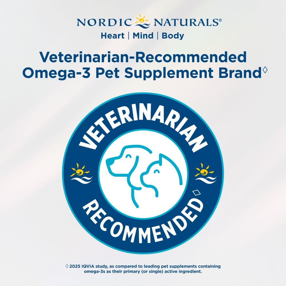 Nordic Naturals perro con pelaje brillante tras uso regular del suplemento
