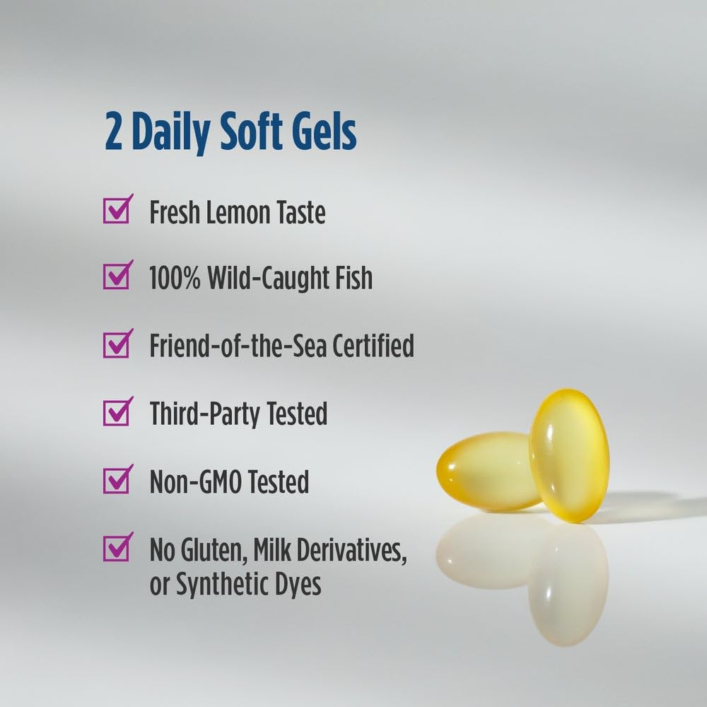 Nordic Naturals etiqueta con datos nutricionales destacando DHA, EPA y Vitamina D3