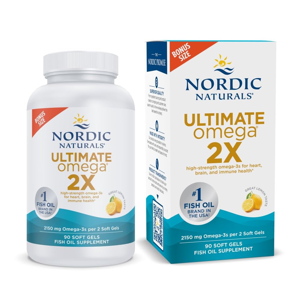 Nordic Naturals frasco frontal mostrando etiqueta y beneficios