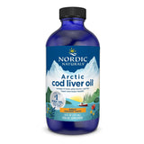 Nordic Naturals frasco frontal mostrando etiqueta y sabor naranja, beneficio confianza