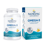 Nordic Naturals frente del envase mostrando 180 cápsulas y beneficios
