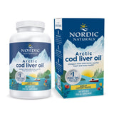 Nordic Naturals frente del envase que muestra el sabor limón y beneficios