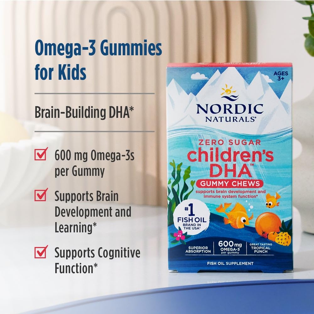 Nordic Naturals detalle de textura de gomitas sin azúcar, apariencia apetecible