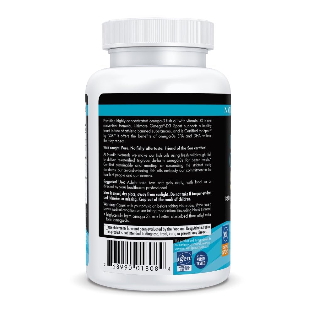 Nordic Naturals ingredientes y cápsulas en primer plano, pureza garantizada