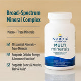 Nordic Naturals etiqueta con lista de 11 minerales y información nutricional