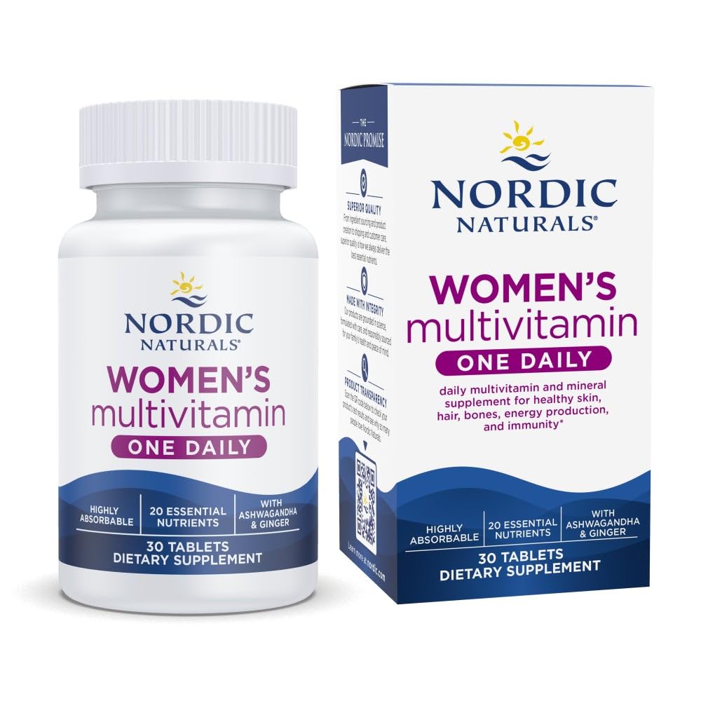 Nordic Naturals envase frontal del multivitamínico, presentación clara y confianza
