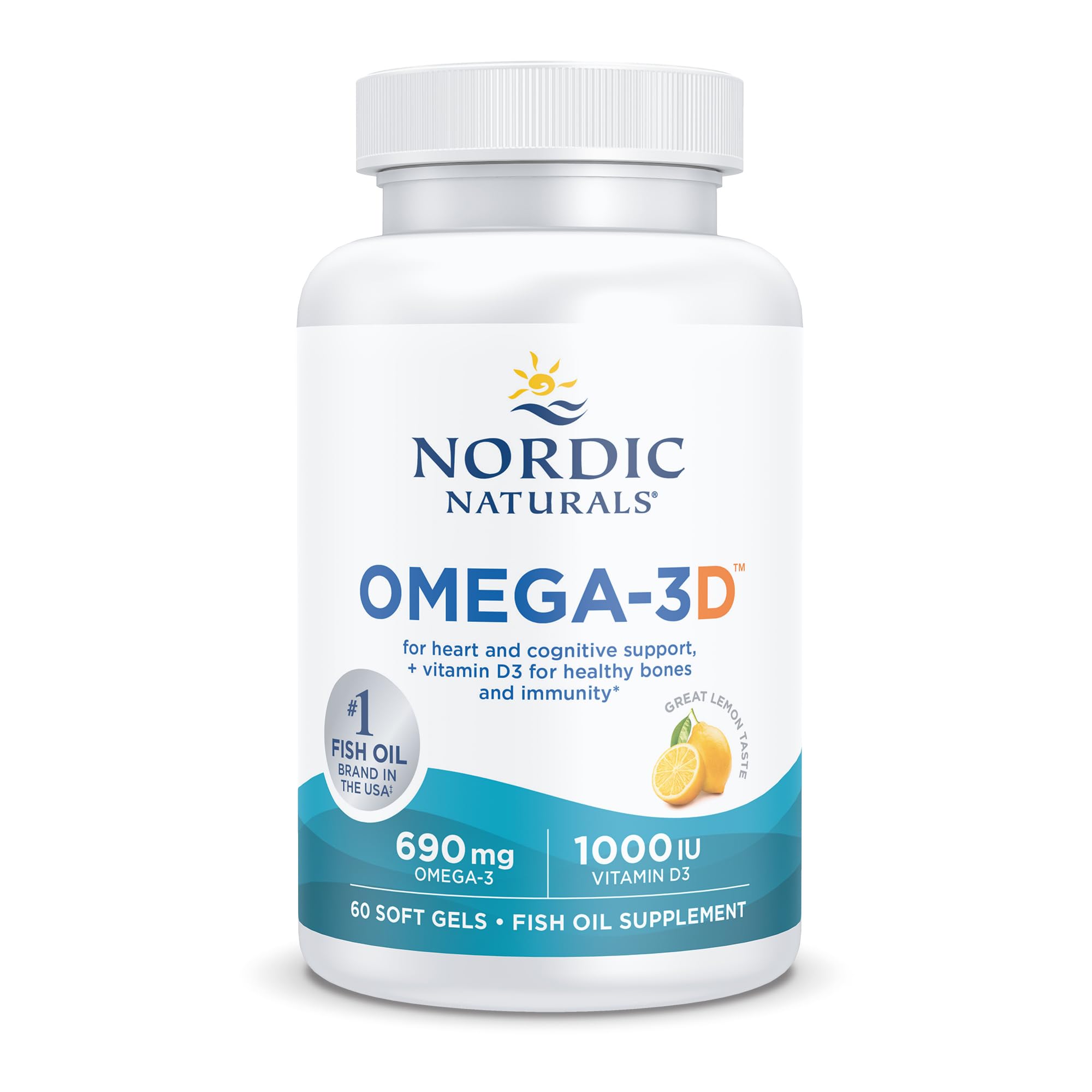 Cápsula en mano para comparar tamaño Nordic Naturals, control de porciones