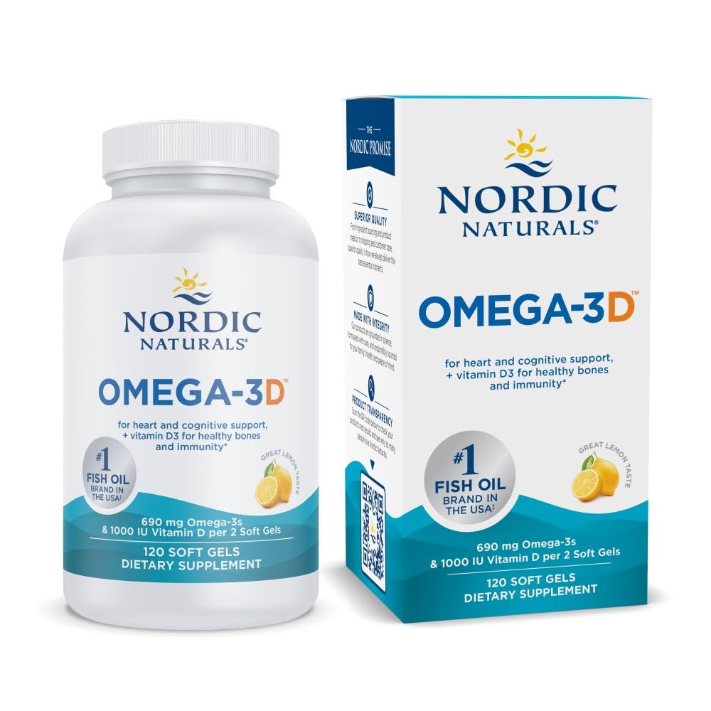 Nordic Naturals envase frontal mostrando 120 cápsulas y beneficios