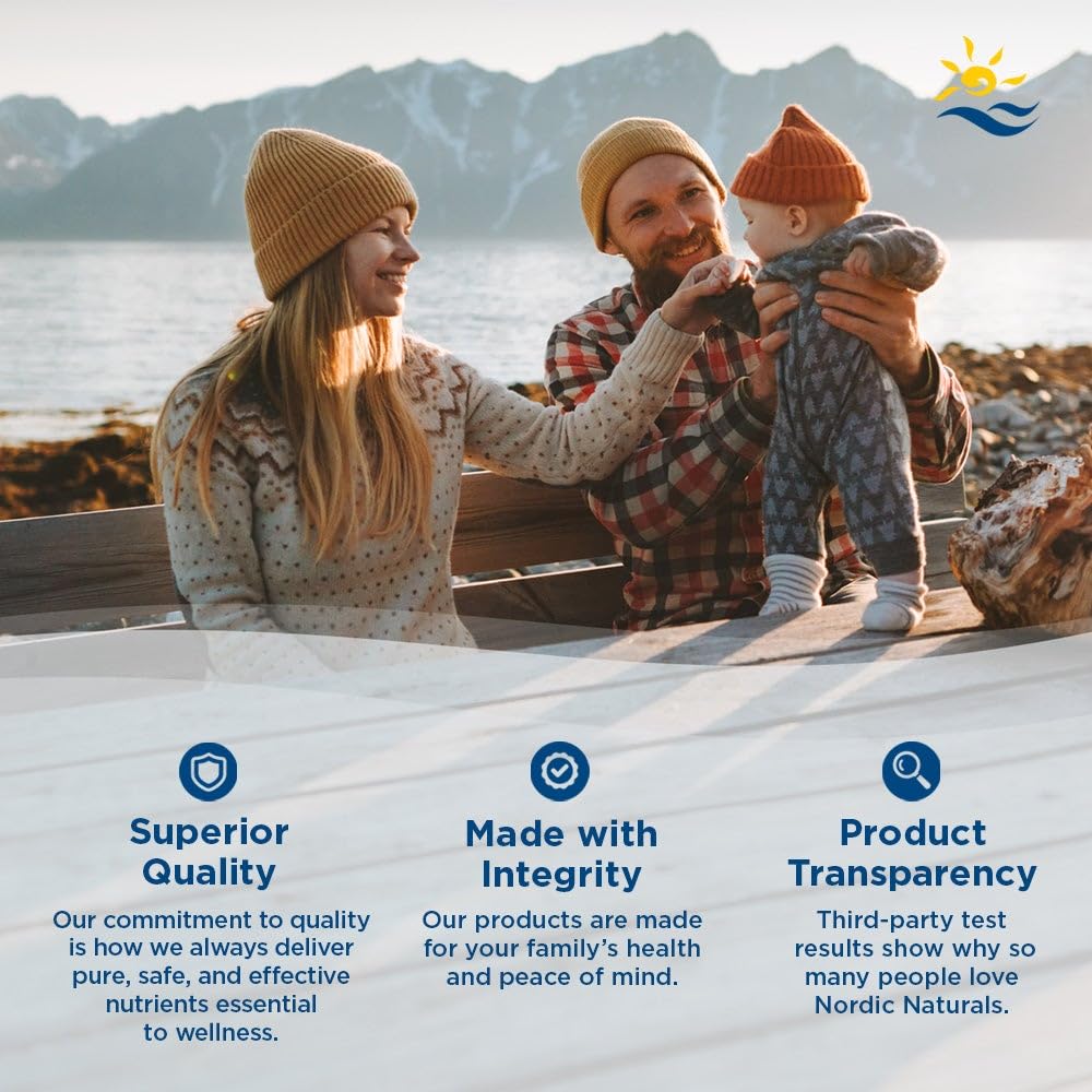 Nordic Naturals gominolas en escena lifestyle resaltando sabor mandarina natural