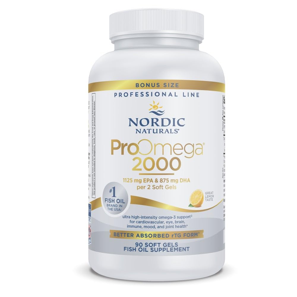 Nordic Naturals frente del envase mostrando concentración y sabor limón