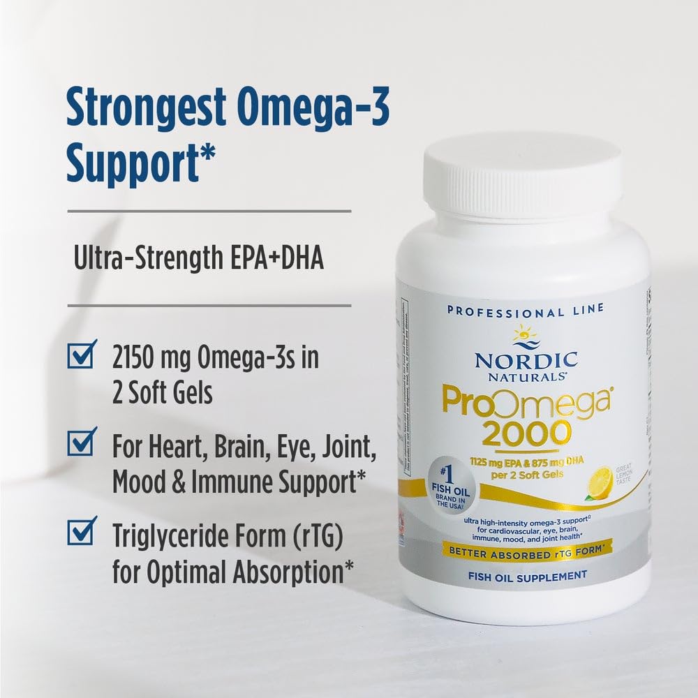 Gota de aceite omega-3 Nordic Naturals ProOmega 2000 resaltando pureza