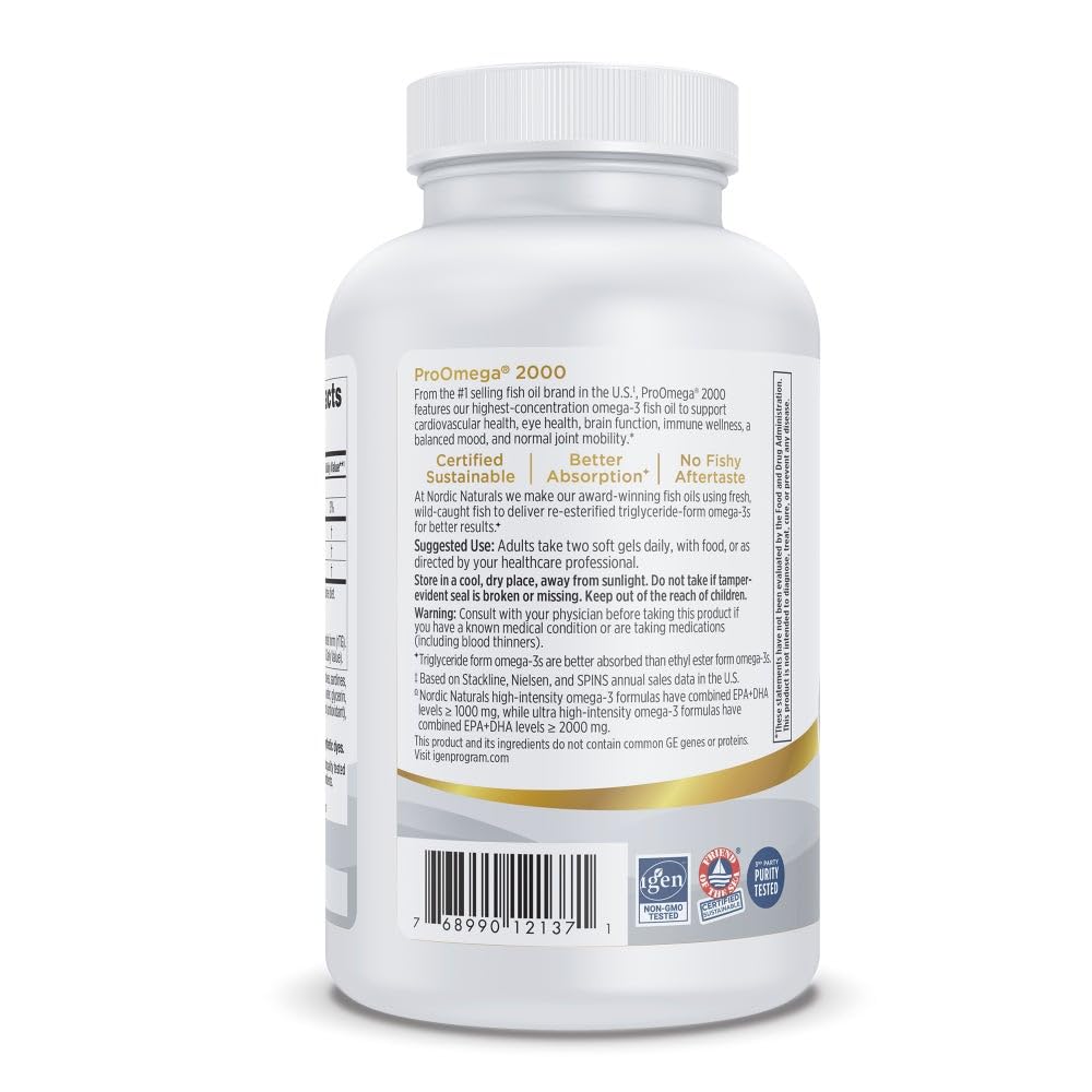 Envase Nordic Naturals ProOmega 2000 junto a limón para sugerir sabor agradable