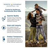 Nordic Naturals frasco junto a un desayuno representando toma con comida