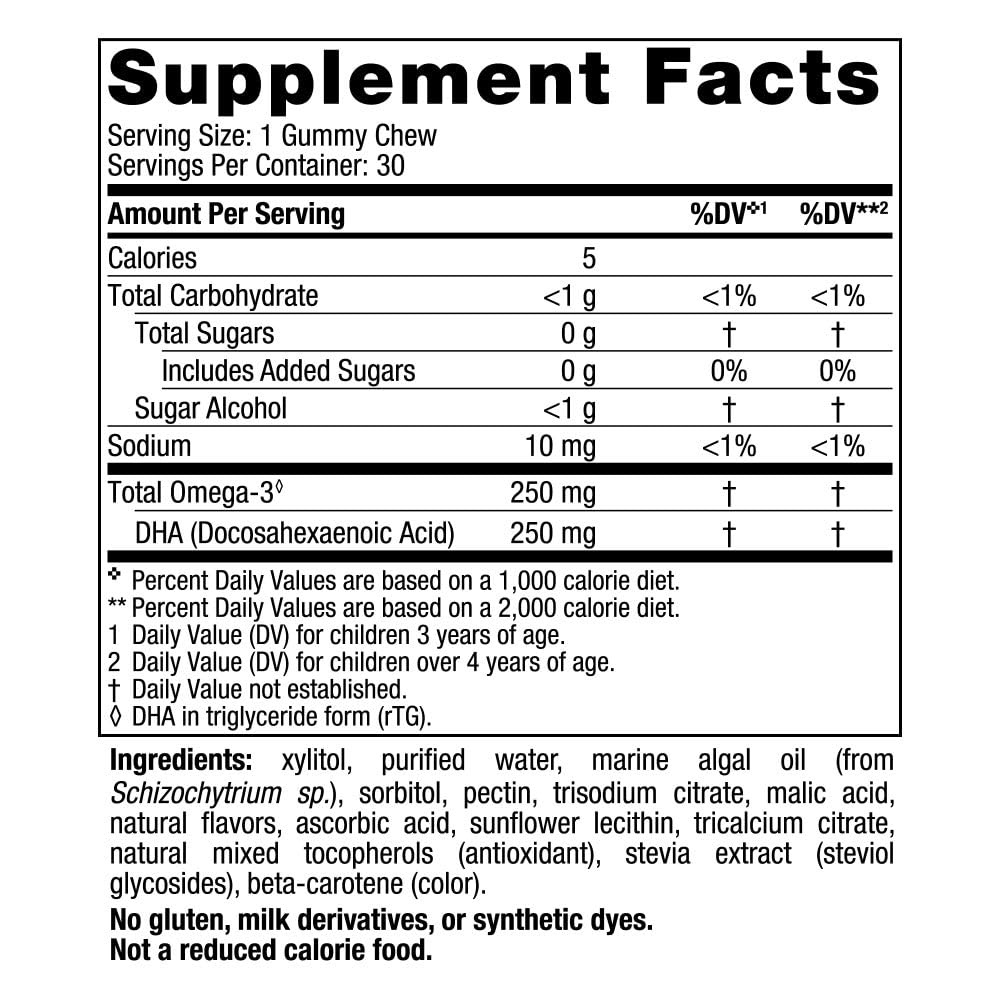 Nordic Naturals detalle de textura de la gominola muestra masticabilidad segura