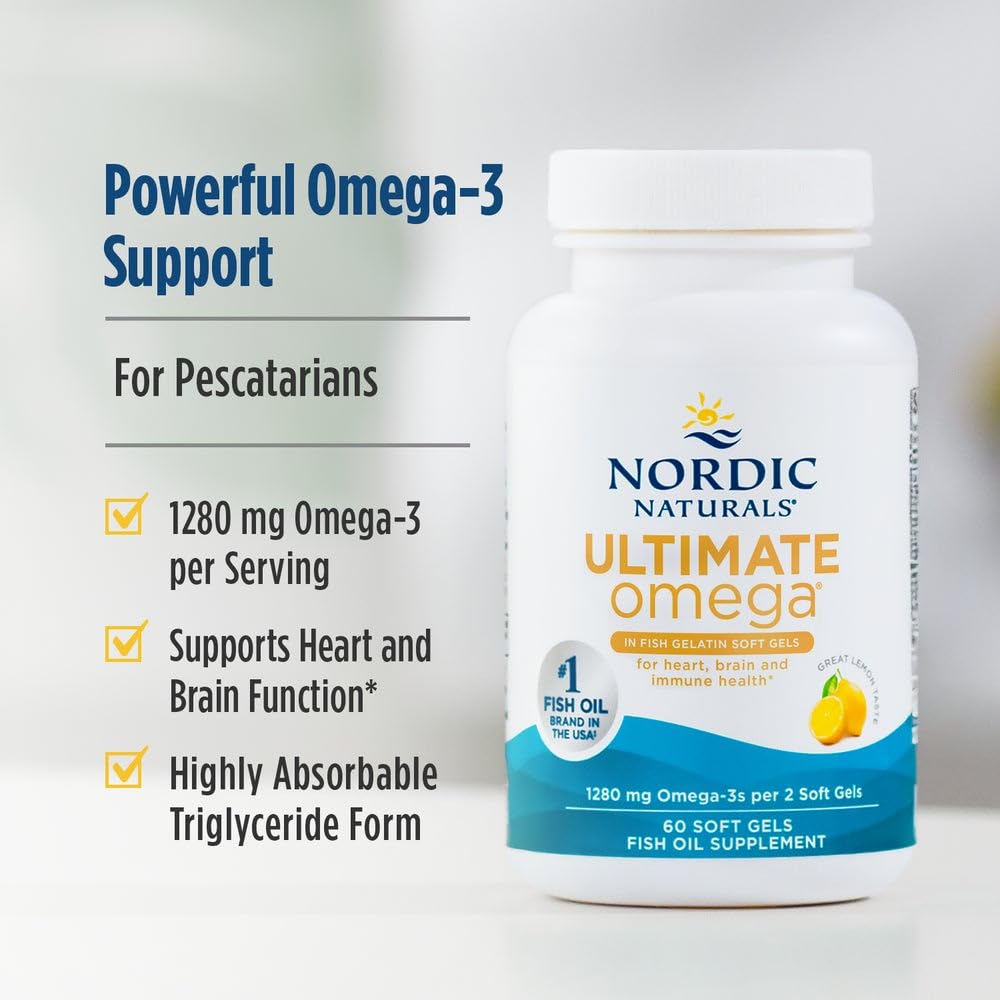 Nordic Naturals cápsula en mano ilustrando tamaño y comodidad de toma