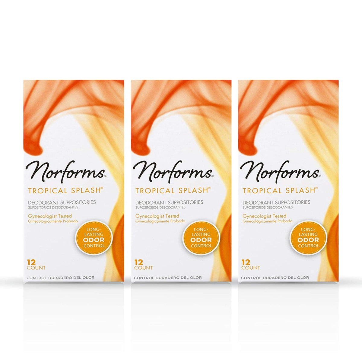 Norforms empaque frontal que muestra 12 unidades y beneficios de frescura