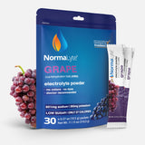 NormaLyte empaque frontal uva, presenta beneficios de hidratación rápida