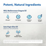 NORTH AMERICAN HERB & SPICE textura del aceite de orégano sobre fondo claro y pureza