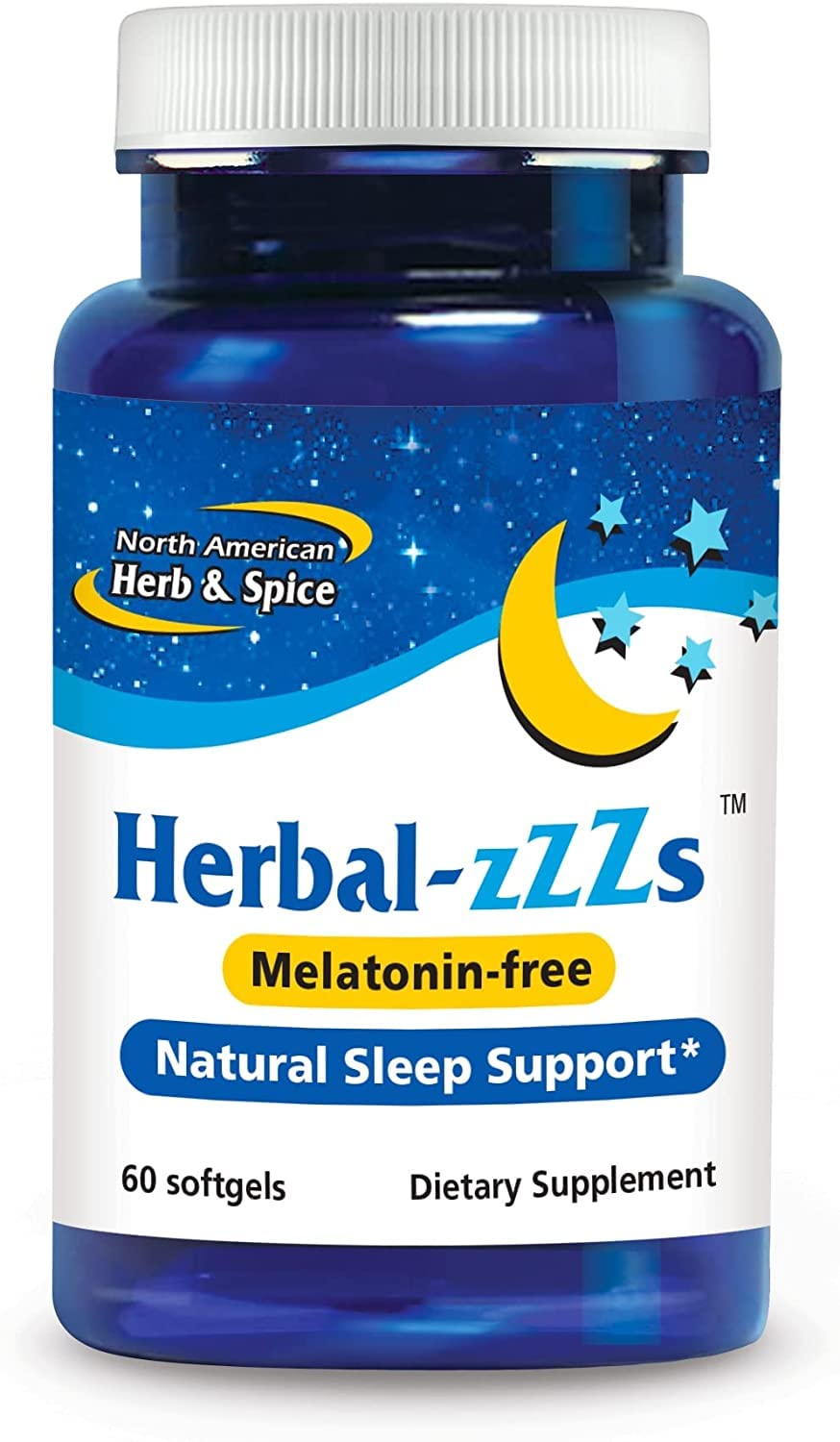 NORTH AMERICAN HERB & SPICE envase frontal Herbal-zzZs mostrando beneficios de sueño